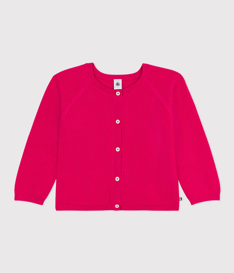 Cardigan en coton enfant fille rose DELHI