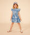 Robe imprimée sans manche en popeline enfant fille bleu BEACH/ MULTICO