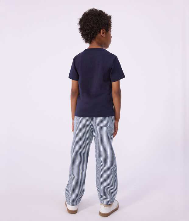 Tee-shirt manches courtes enfant gar&ccedil;on bleu marine