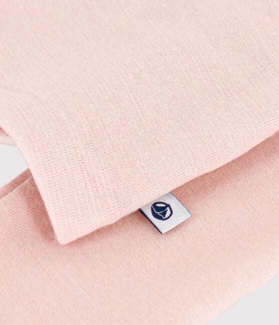 Tee shirt manches longues petite fille/petit garçon en laine et coton rose SALINE