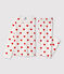 Pyjama enfant imprimé cœurs en côte blanc MARSHMALLOW/rouge TERKUIT