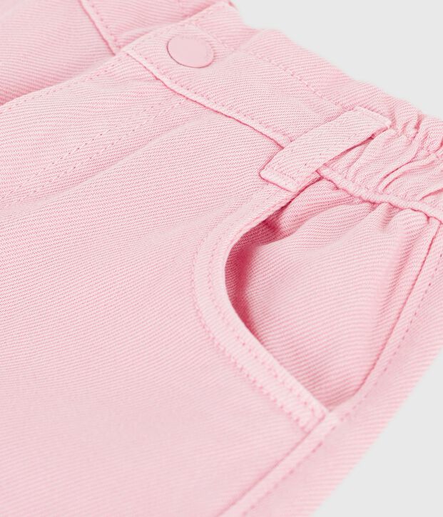 Pantalon enfant en coton rose clair