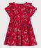 Robe manches courtes en popeline enfant fille rouge TERKUIT/blanc MULTICO
