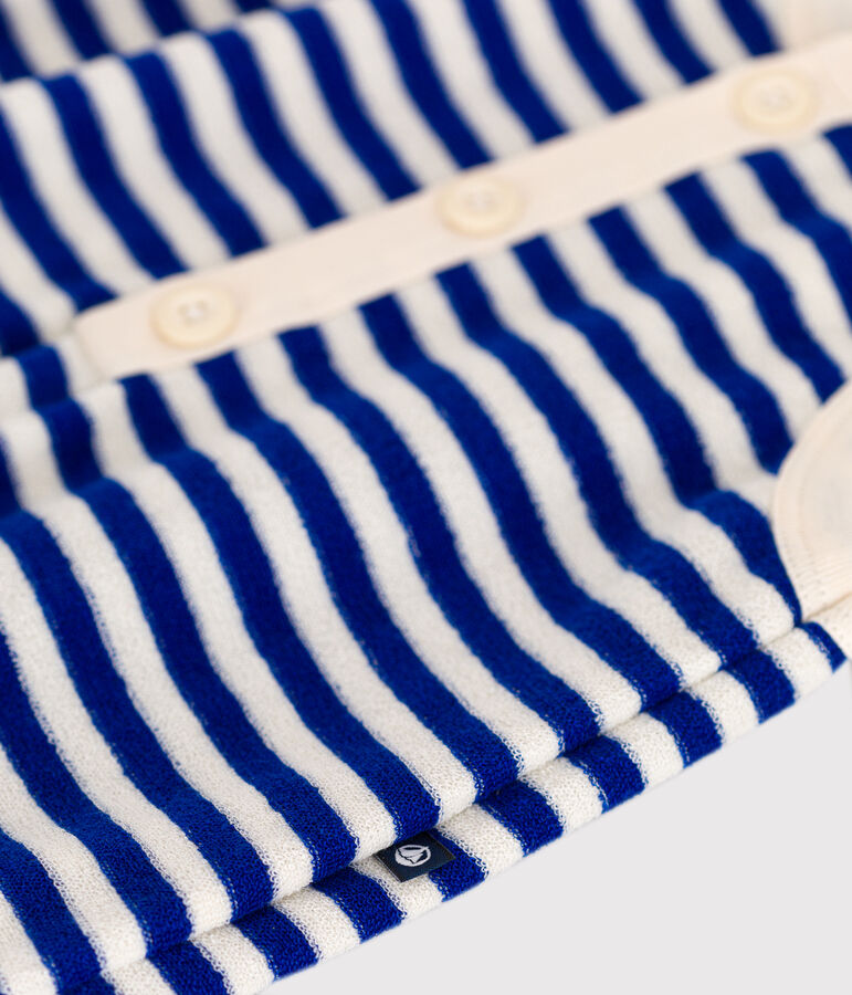 Combinaison courte en bouclette &eacute;ponge b&eacute;b&eacute; bleu SURF/ AVALANCHE