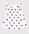 Robe bébé en coton à manches courtes et body intégré tricoeur blanc MARSHMALLOW/blanc MULTICO