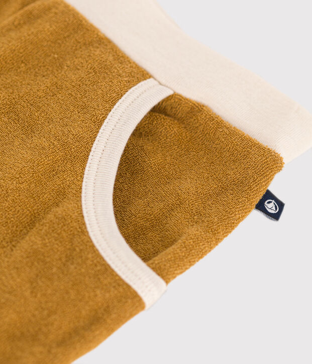 Short en bouclette &eacute;ponge enfant fille jaune