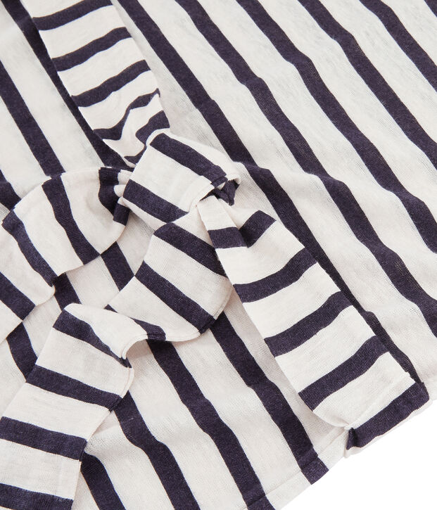 Robe Lin Femme blanc/bleu