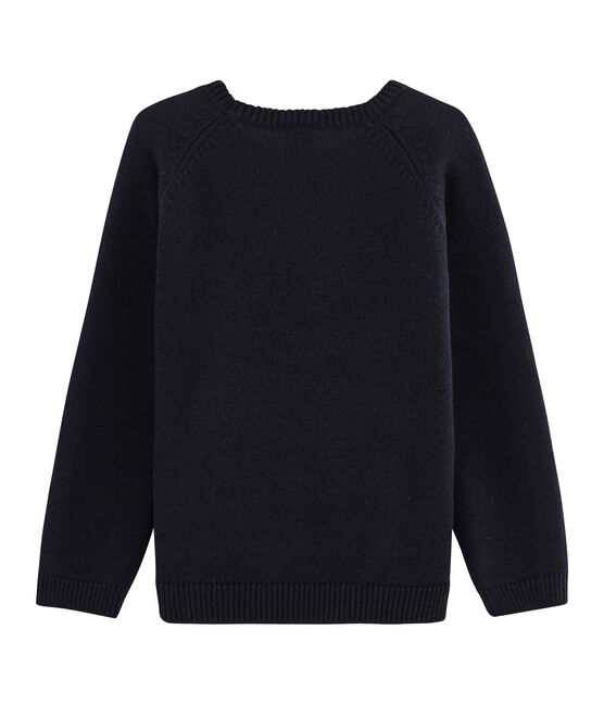 Pull tricot laine et coton enfant garçon bleu SMOKING