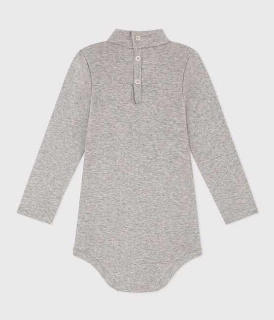 Body manches longues col roulé en coton bébé gris CHATON CHINE