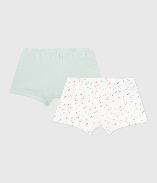 Lot de shorties enfant en coton imprim&eacute; fleurs multicouleur