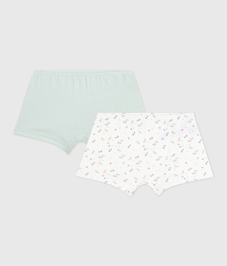 Lot de shorties enfant en coton imprim&eacute; fleurs variante 1