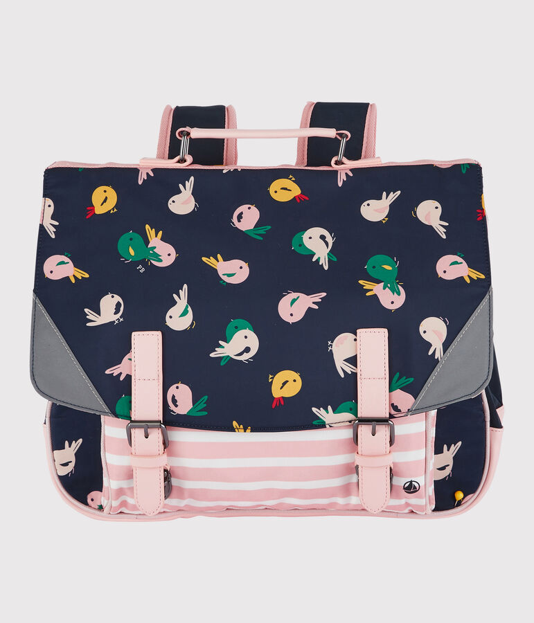 Cartable enfant fille-gar&ccedil;on bleu SMOKING/blanc MULTICO