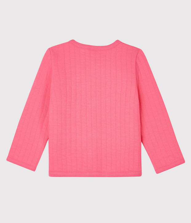 Cardigan b&eacute;b&eacute; fille - gar&ccedil;on en tubique matelass&eacute; rose