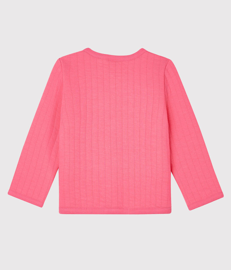 Cardigan b&eacute;b&eacute; fille - gar&ccedil;on en tubique matelass&eacute; rose