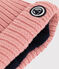 Bonnet bébé en tricot doublé en polaire recyclée rose SALINE