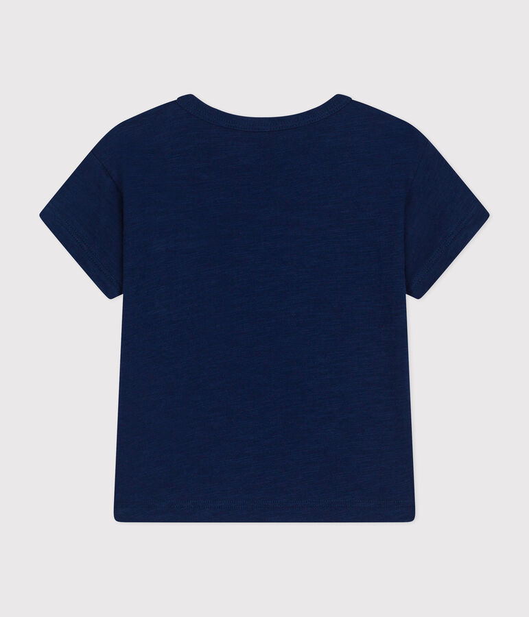 Tee-shirt manches courtes en jersey flamm&eacute; b&eacute;b&eacute; bleu MEDIEVAL