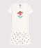 Pyjacourt fleurs en coton petite fille blanc MARSHMALLOW/blanc MULTICO