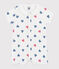 Combinaison courte bébé en coton avec col cœurs rayé blanc MARSHMALLOW/blanc MULTICO