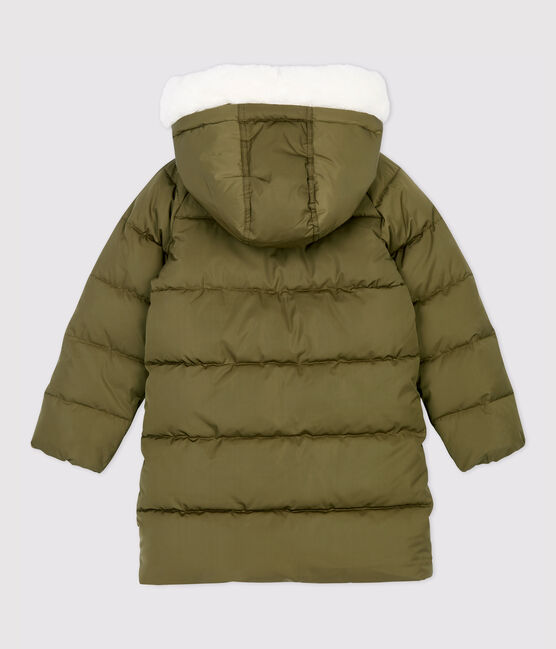 Doudoune longue enfant fille vert MILITARY