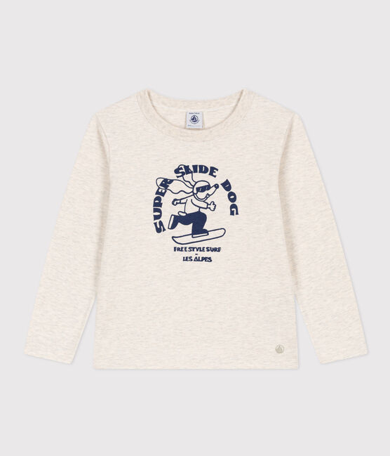 Tee-shirt manches longues en coton enfant fille / garçon beige MONTELIMAR CHINE