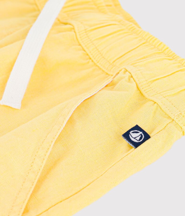 Bermuda short enfant en coton uni jaune