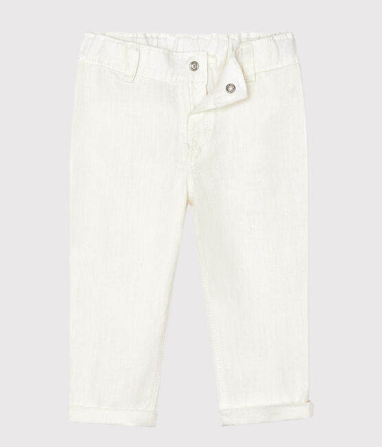 Pantalon en lin bébé garçon blanc MARSHMALLOW