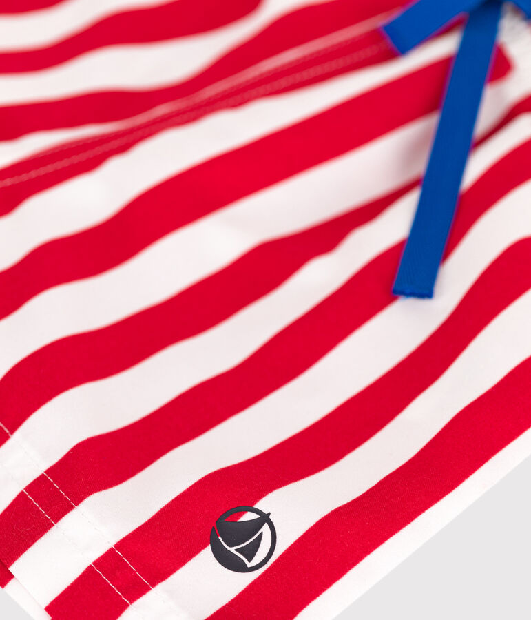 Short de bain b&eacute;b&eacute;, imprim&eacute; ray&eacute; rouge MARSHMALLOW/ SPI