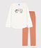 Pyjama petite fille en coton blanc MARSHMALLOW/blanc MULTICO