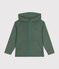 Sweatshirt zippé à capuche en cote enfant garçon vert CROCO