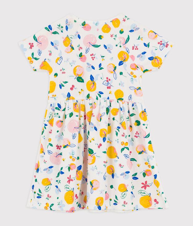 Robe en coton b&eacute;b&eacute; blanc/multicouleur