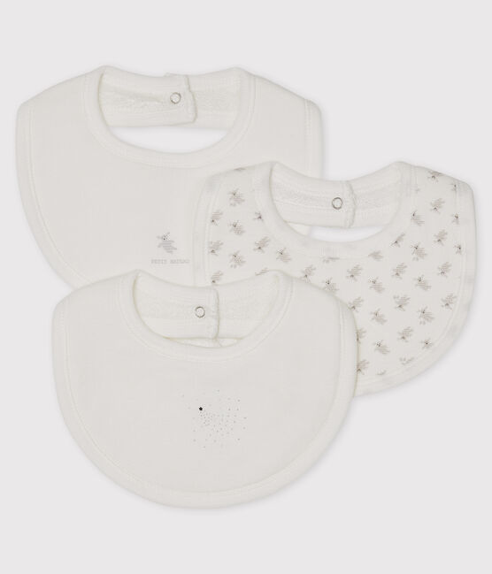Trio de bavoirs bébé en côte variante 1