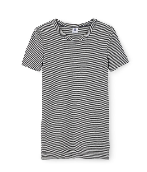 Tee shirt manches courtes iconique femme bleu/blanc