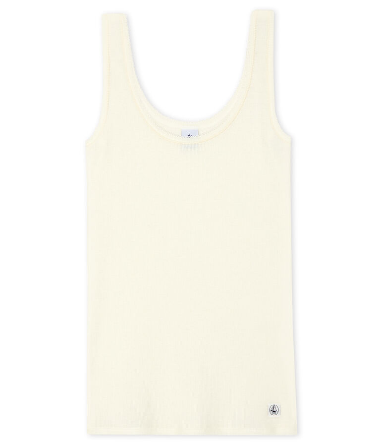 D&eacute;bardeur femme c&ocirc;te 2x2 blanc MARSHMALLOW