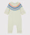Combinaison longue jacquard bébé en tricot avec laine beige MONTELIMAR CHINE