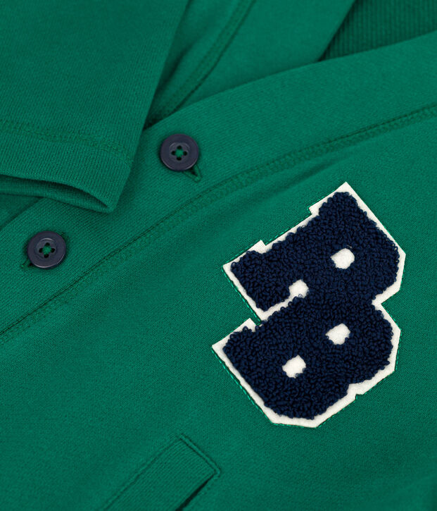 Cardigan en molleton enfant gar&ccedil;on vert