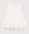 Robe cérémonie en popeline et tulle bébé fille blanc ECUME
