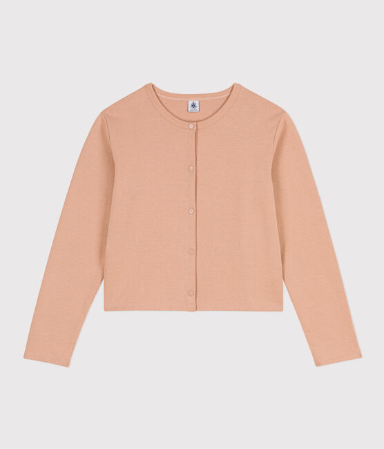 Cardigan à pressions en coton épais Femme beige VINTAGE