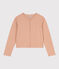 Cardigan à pressions en coton épais Femme beige VINTAGE