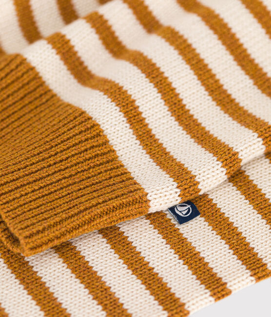 Pull en laine et coton enfant garçon blanc AVALANCHE/ ECUREUIL