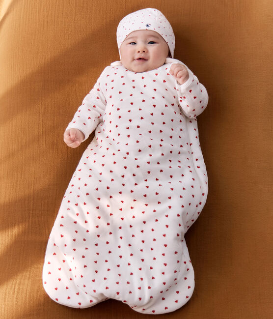 Gigoteuse bébé en velours imprimé coeurs TOG 3 blanc MARSHMALLOW/rouge TERKUIT