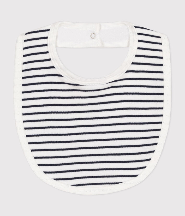 Bavoir b&eacute;b&eacute; blanc MARSHMALLOW/bleu SMOKING