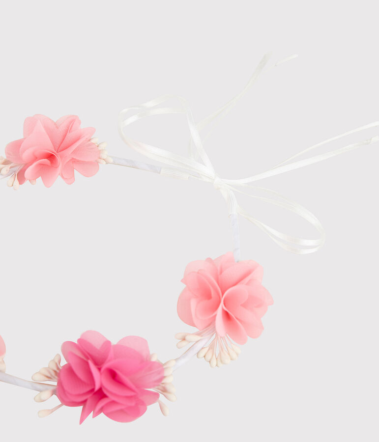 Couronne de fleurs enfant fille blanc/multicouleur