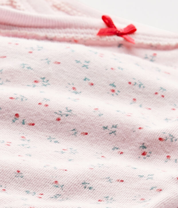 Body naissance fille manches longues imprim&eacute; rose/multicouleur