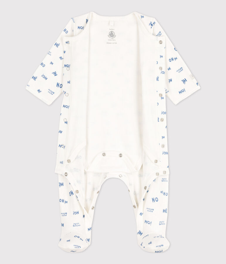 Bodyjama Heho b&eacute;b&eacute; en tubique blanc MARSHMALLOW/ CREPUSCULE