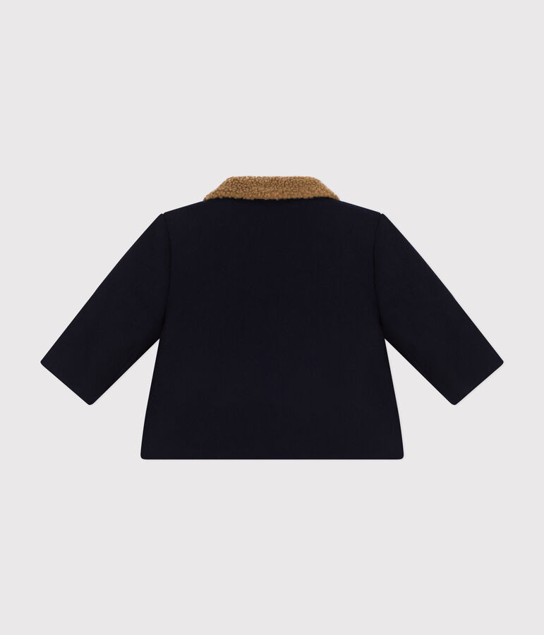 Veste en drap de laine b&eacute;b&eacute; bleu SMOKING