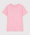 Tee-shirt femme en coton manches courtes uni rose clair