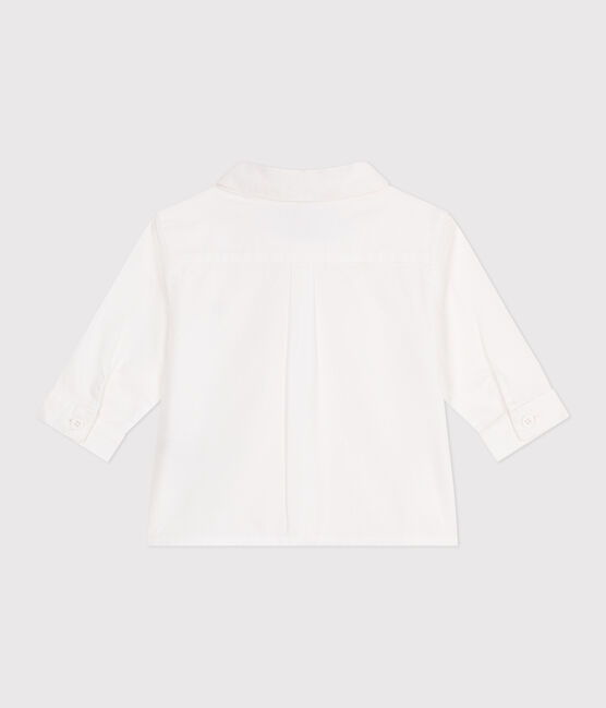 Chemise bébé en coton unie blanc ECUME