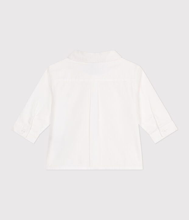Chemise b&eacute;b&eacute; en coton uni blanc