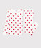 Pyjama fille imprimé cœurs en côte blanc MARSHMALLOW/rouge TERKUIT