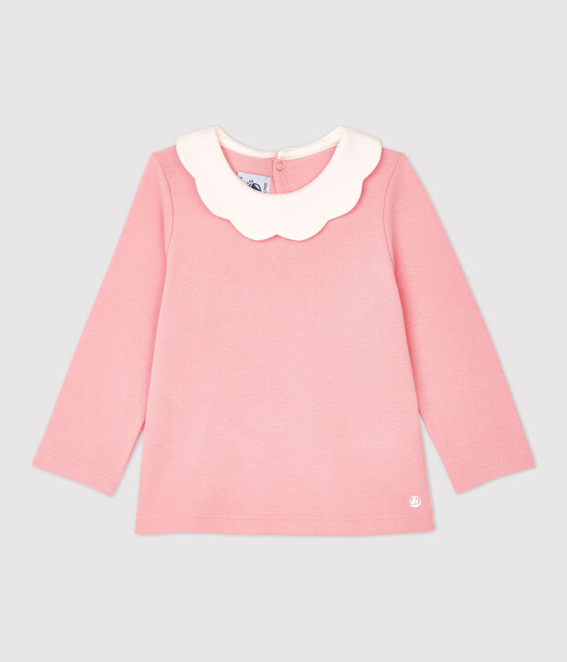 Blouse en coton b&eacute;b&eacute;. rose